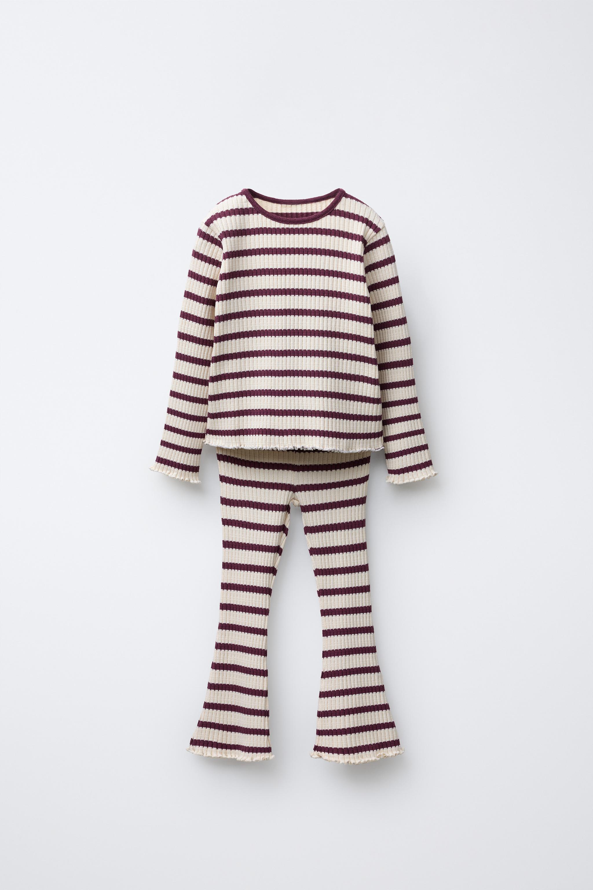 RIBBED FLARE LEGGINGS AND T-SHIRT SET